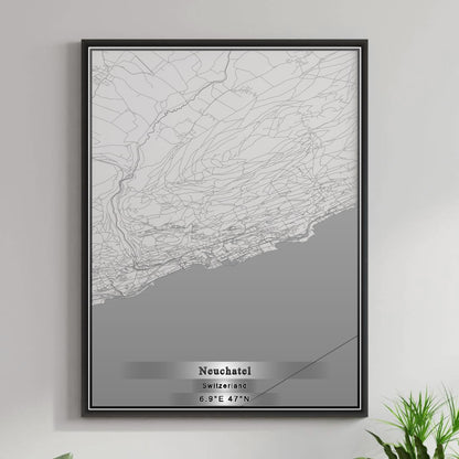 ROAD MAP OF NEUCHATEL, SWITZERLAND BY MAPBAKES