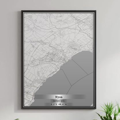 ROAD MAP OF NYON, SWITZERLAND BY MAPBAKES