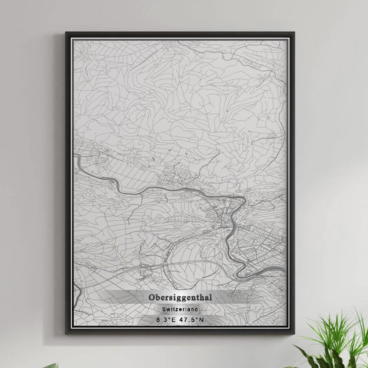 ROAD MAP OF OBERSIGGENTHAL, SWITZERLAND BY MAPBAKES