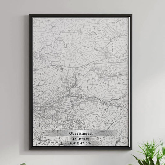 ROAD MAP OF OBERWINGERT, SWITZERLAND BY MAPBAKES