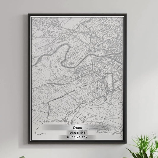 ROAD MAP OF ONEX, SWITZERLAND BY MAPBAKES