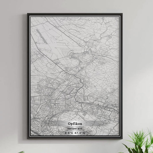 ROAD MAP OF OPFIKON, SWITZERLAND BY MAPBAKES