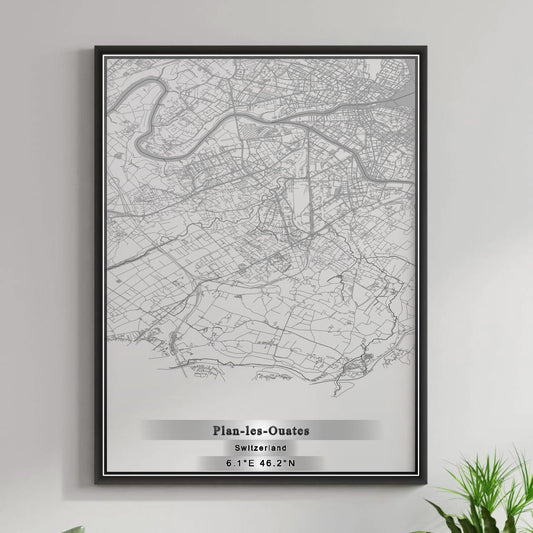 ROAD MAP OF PLAN-LES-OUATES, SWITZERLAND BY MAPBAKES