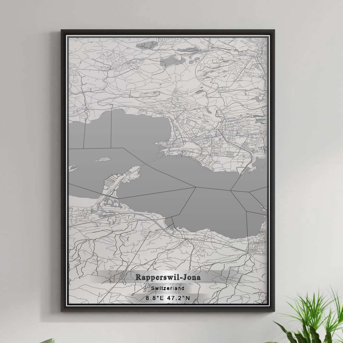 ROAD MAP OF RAPPERSWIL-JONA, SWITZERLAND BY MAPBAKES