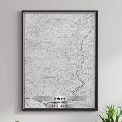 ROAD MAP OF REINACH, SWITZERLAND BY MAPBAKES