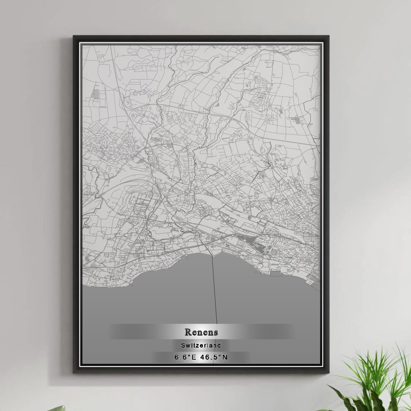 ROAD MAP OF RENENS, SWITZERLAND BY MAPBAKES