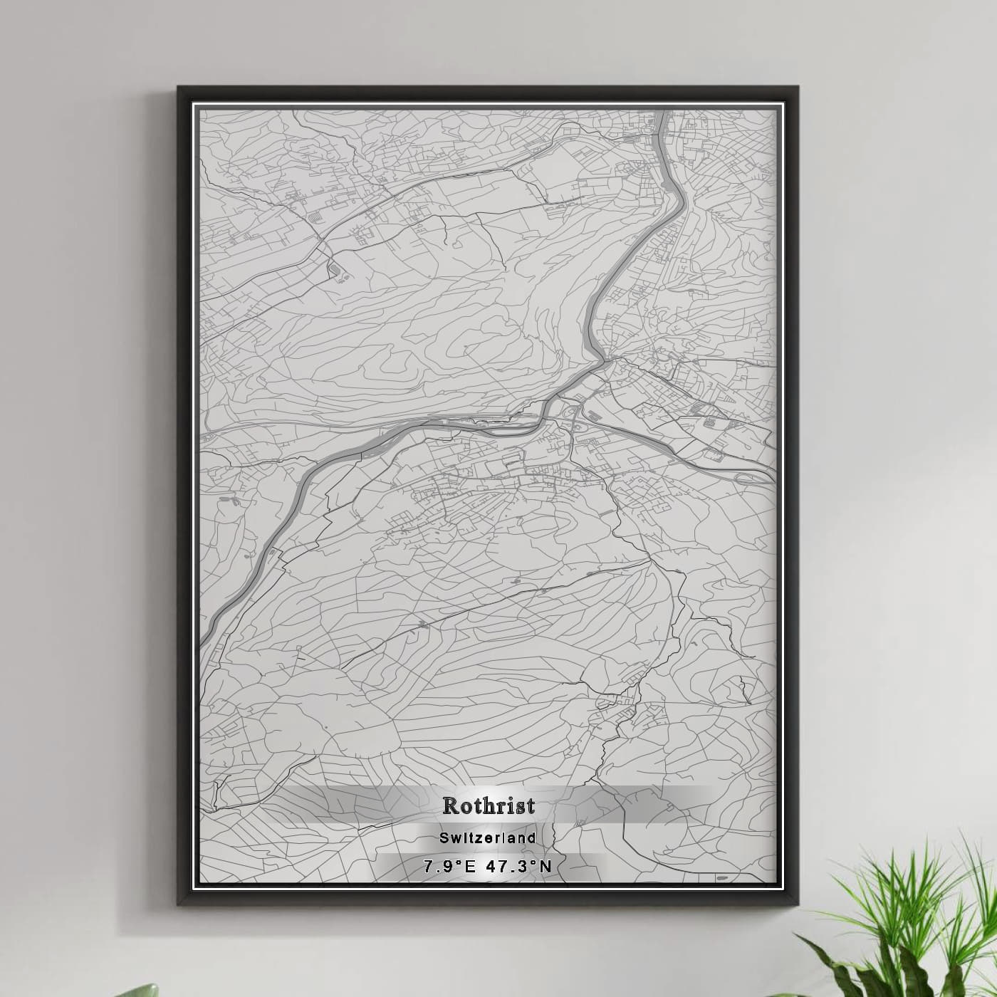 ROAD MAP OF ROTHRIST, SWITZERLAND BY MAPBAKES