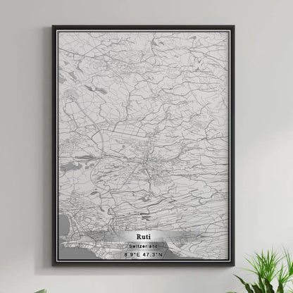 ROAD MAP OF RUTI, SWITZERLAND BY MAPBAKES