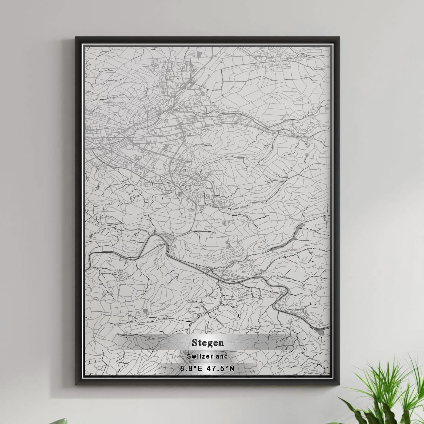 ROAD MAP OF STEGEN, SWITZERLAND BY MAPBAKES