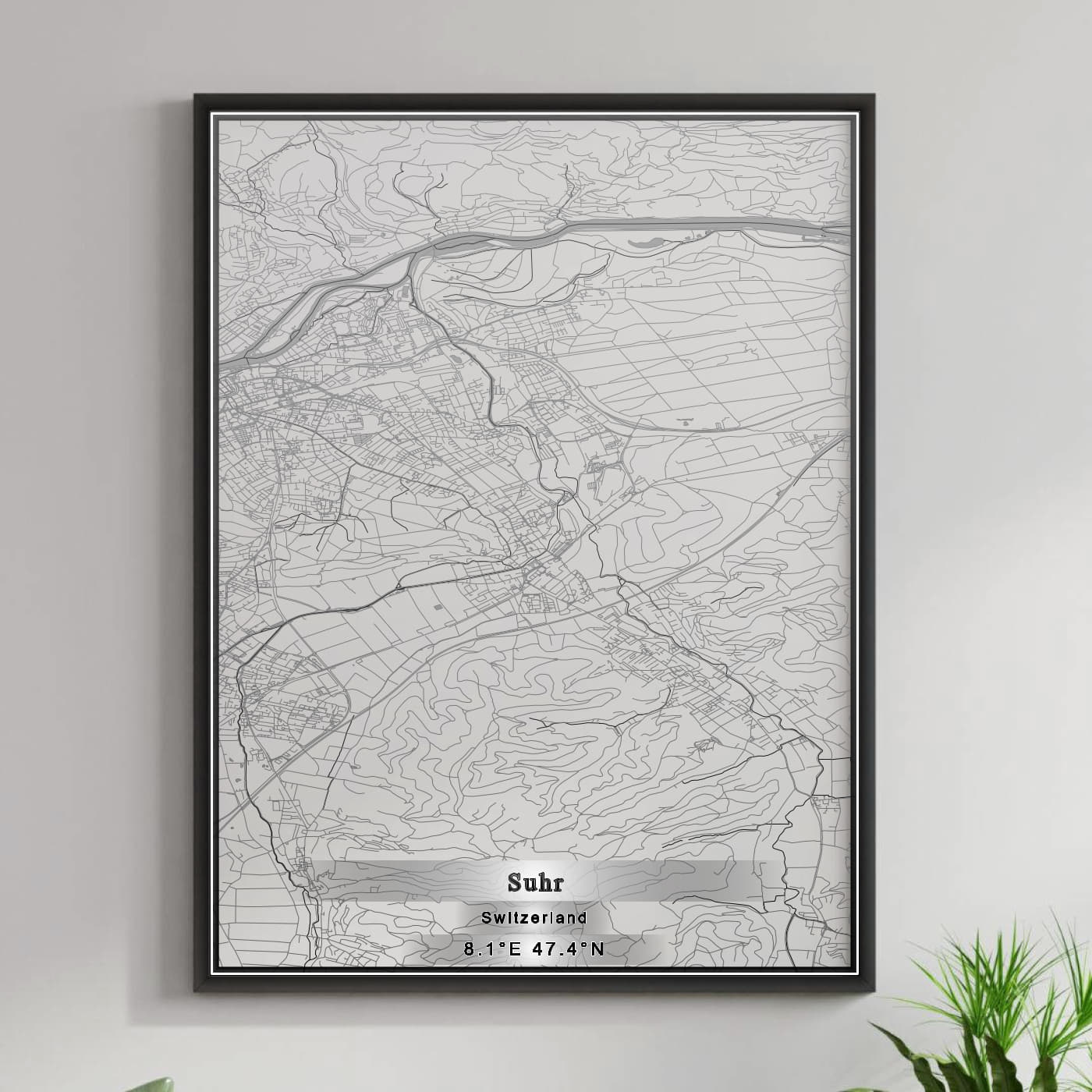 ROAD MAP OF SUHR, SWITZERLAND BY MAPBAKES