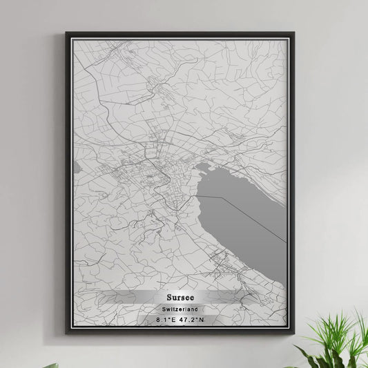 ROAD MAP OF SURSEE, SWITZERLAND BY MAPBAKES