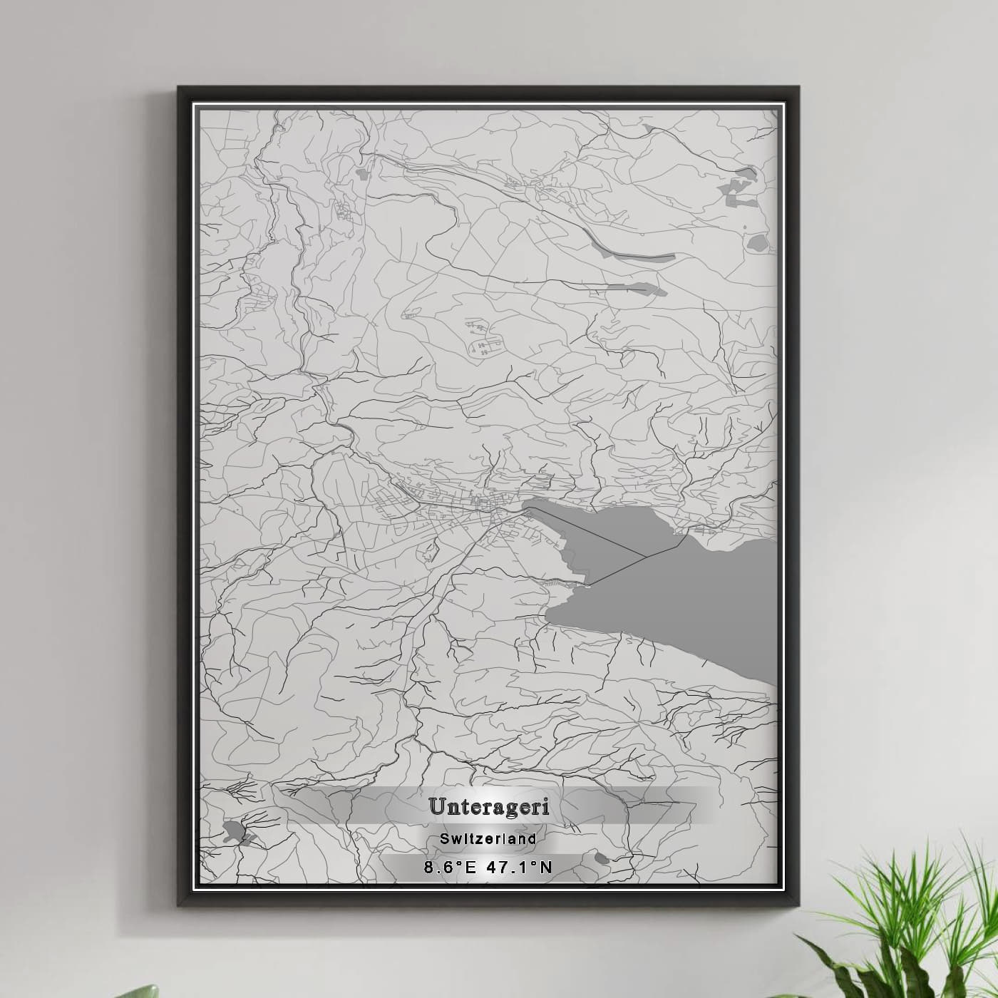 ROAD MAP OF UNTERAGERI, SWITZERLAND BY MAPBAKES