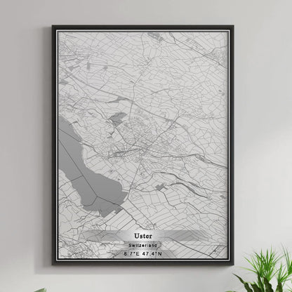 ROAD MAP OF USTER, SWITZERLAND BY MAPBAKES