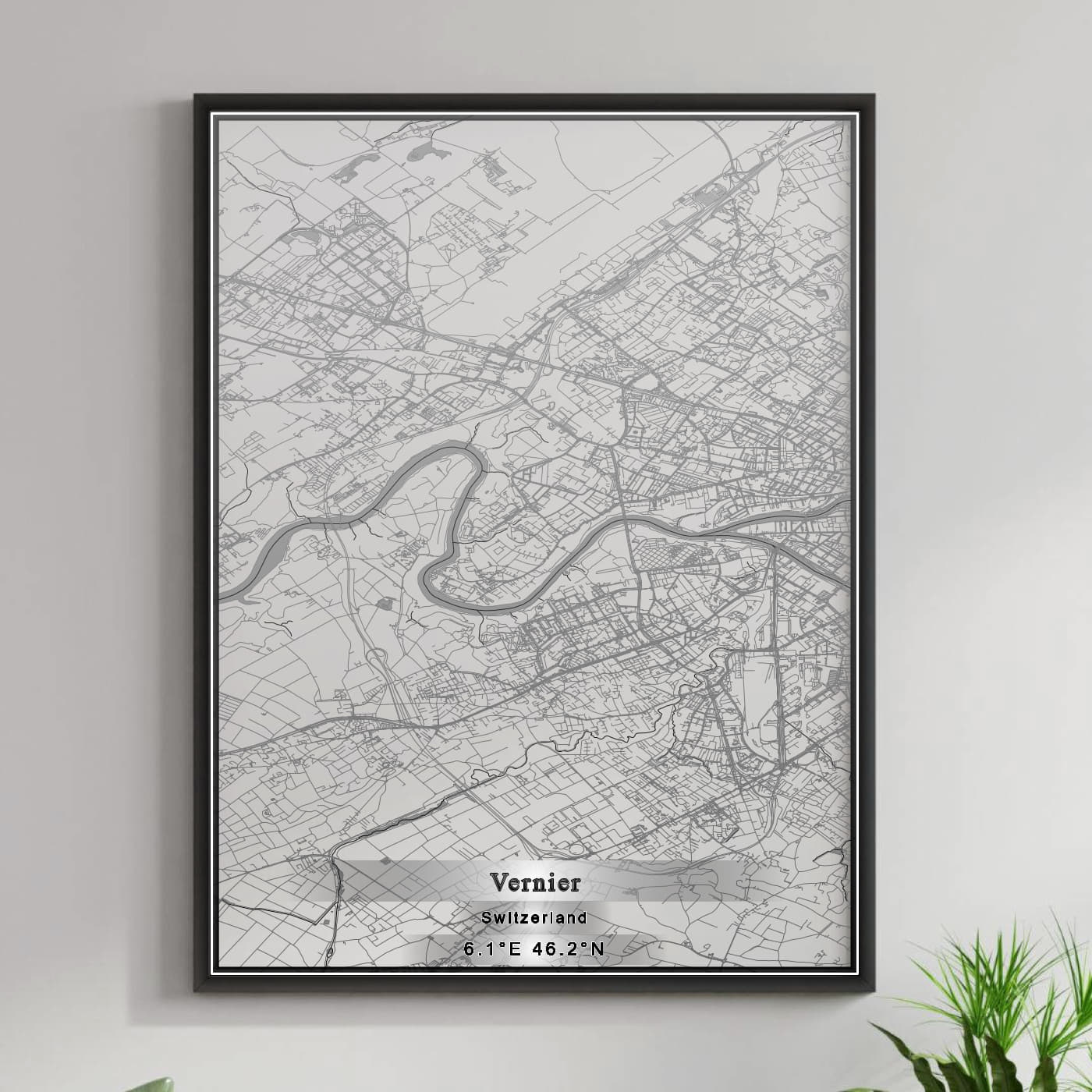 ROAD MAP OF VERNIER, SWITZERLAND BY MAPBAKES