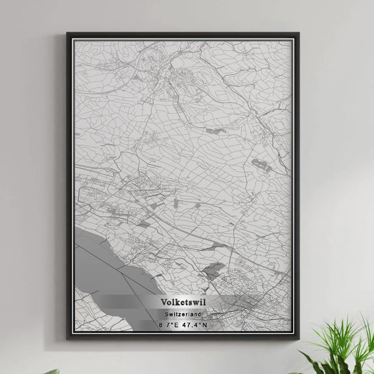 ROAD MAP OF VOLKETSWIL, SWITZERLAND BY MAPBAKES