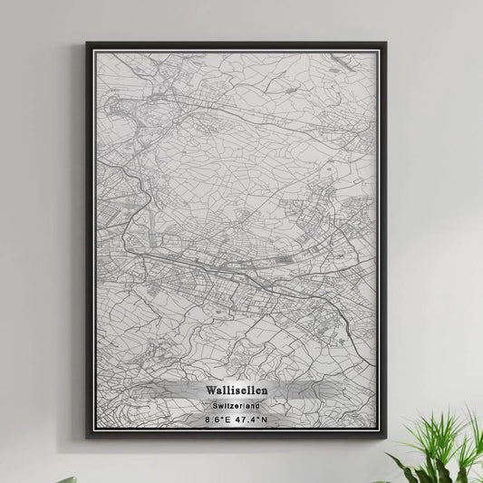 ROAD MAP OF WALLISELLEN, SWITZERLAND BY MAPBAKES
