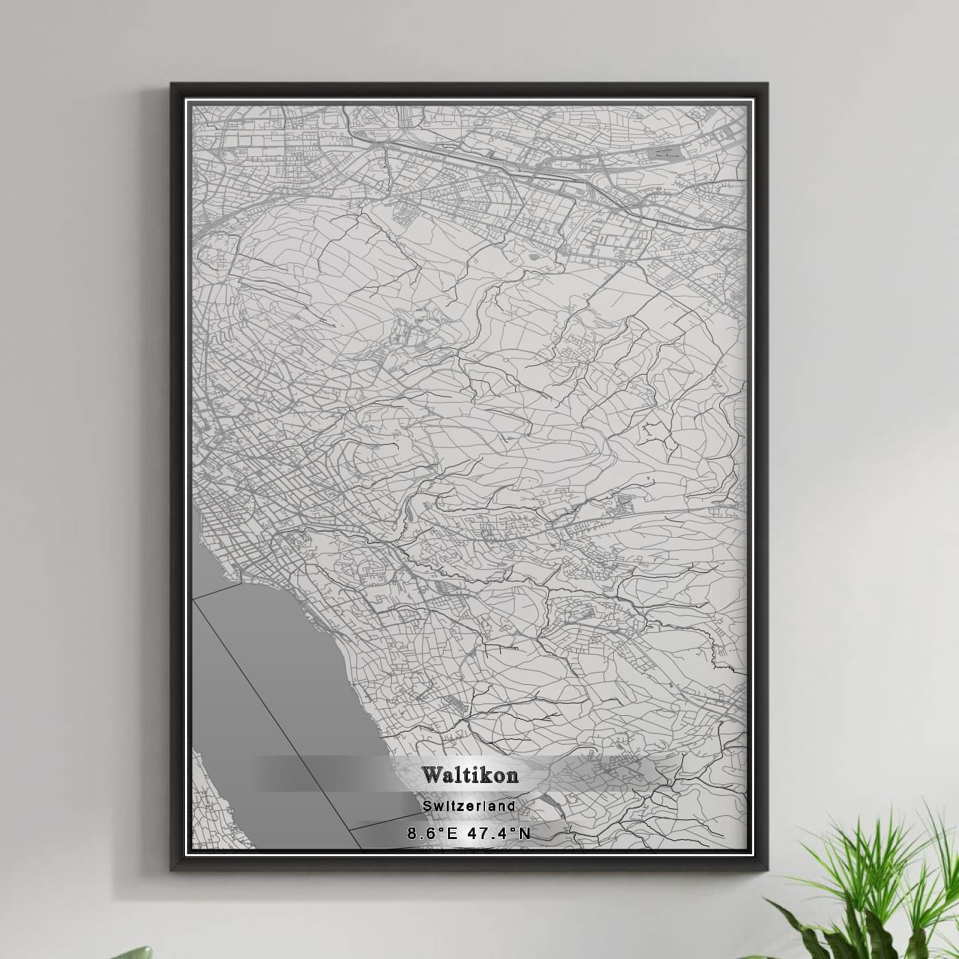 ROAD MAP OF WALTIKON, SWITZERLAND BY MAPBAKES