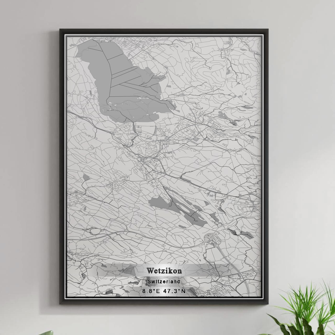 ROAD MAP OF WETZIKON, SWITZERLAND BY MAPBAKES