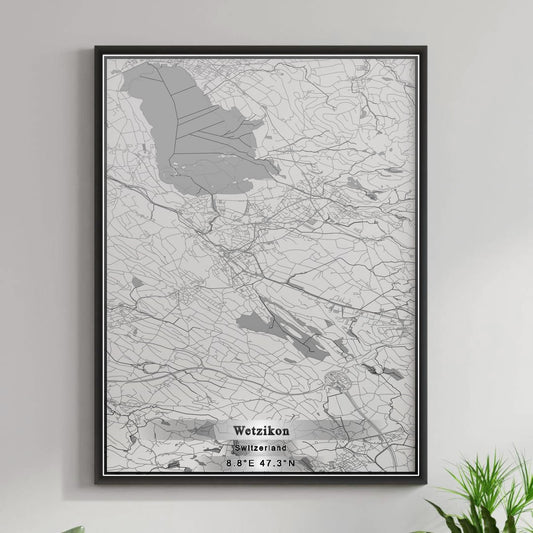 ROAD MAP OF WETZIKON, SWITZERLAND BY MAPBAKES