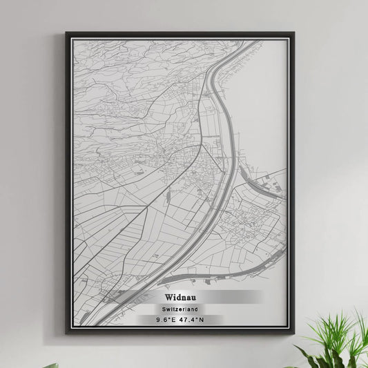 ROAD MAP OF WIDNAU, SWITZERLAND BY MAPBAKES