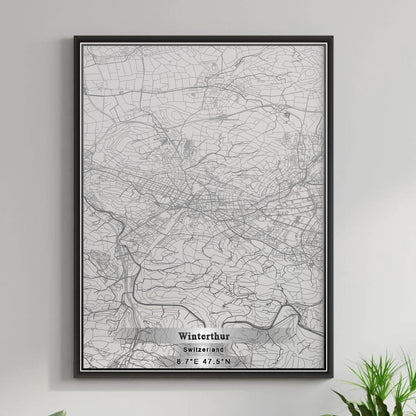 ROAD MAP OF WINTERTHUR, SWITZERLAND BY MAPBAKES