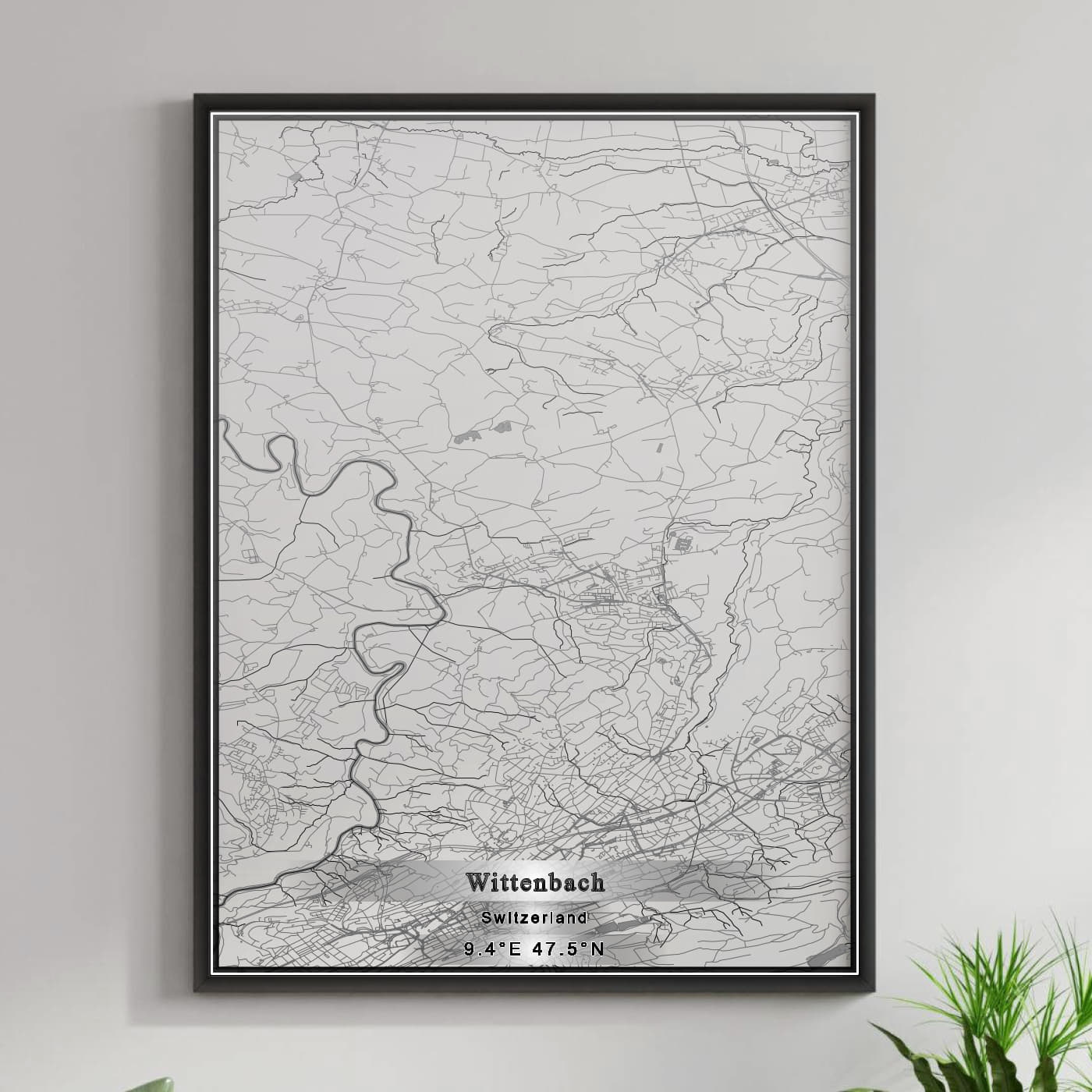 ROAD MAP OF WITTENBACH, SWITZERLAND BY MAPBAKES