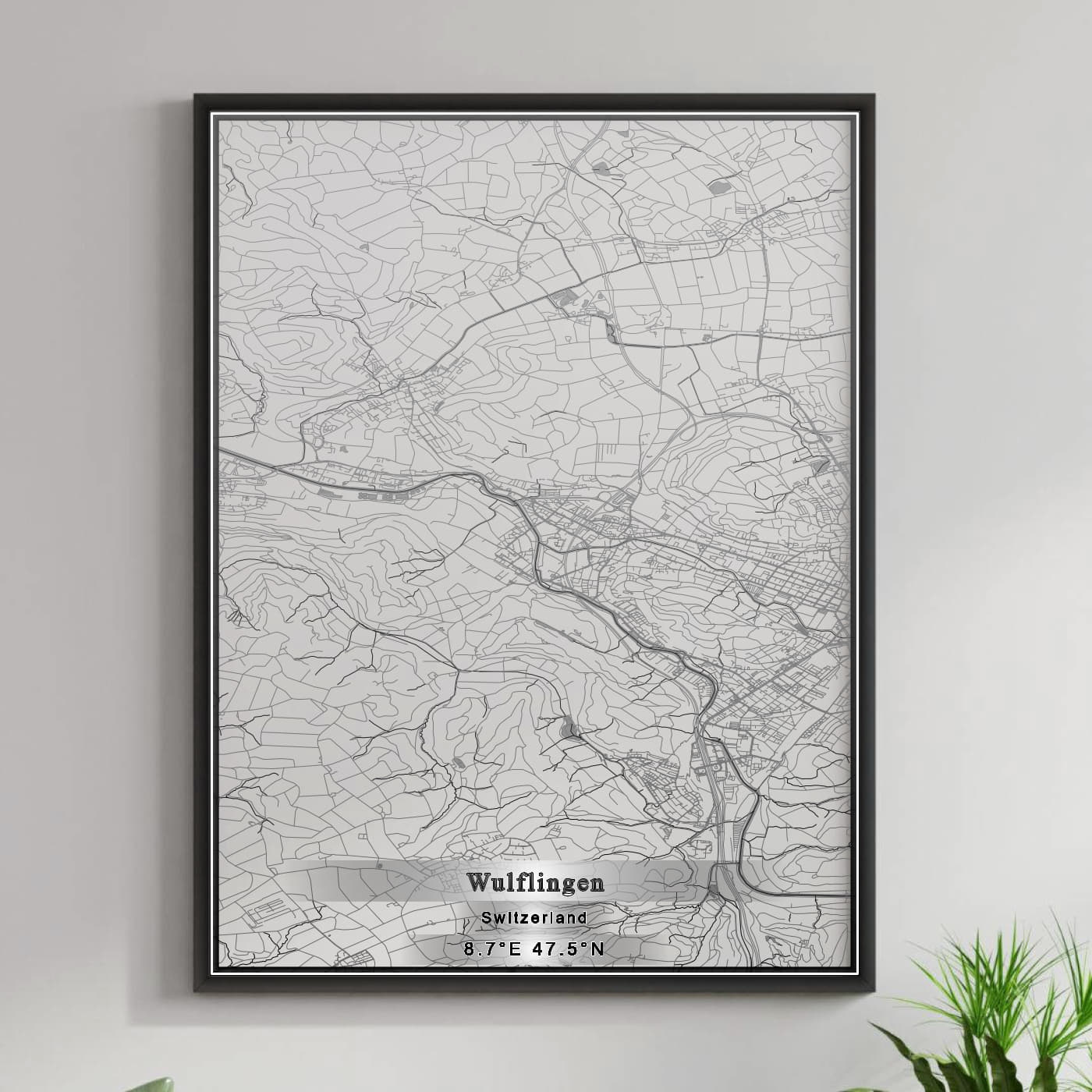 ROAD MAP OF WULFLINGEN, SWITZERLAND BY MAPBAKES