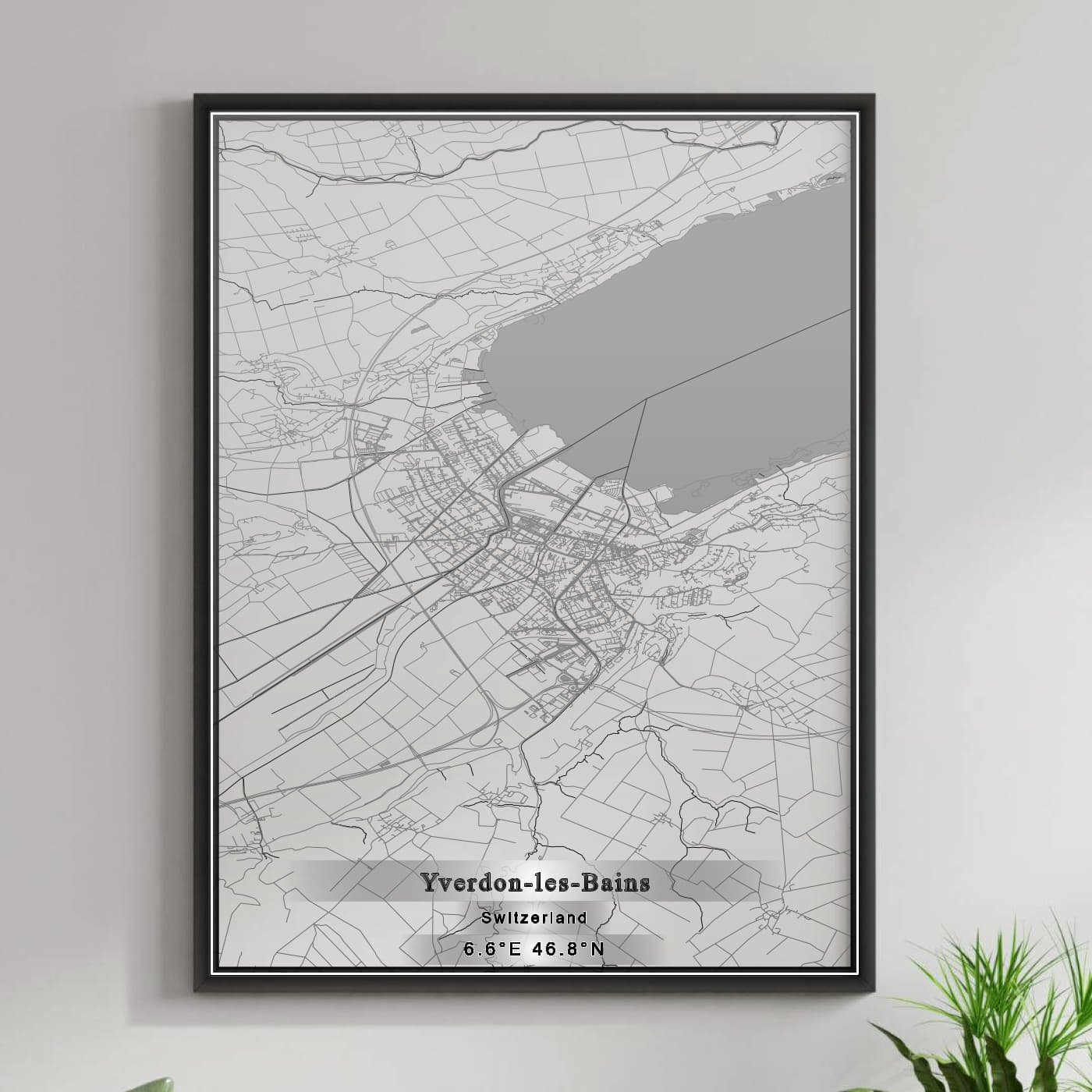 ROAD MAP OF YVERDON-LES-BAINS, SWITZERLAND BY MAPBAKES