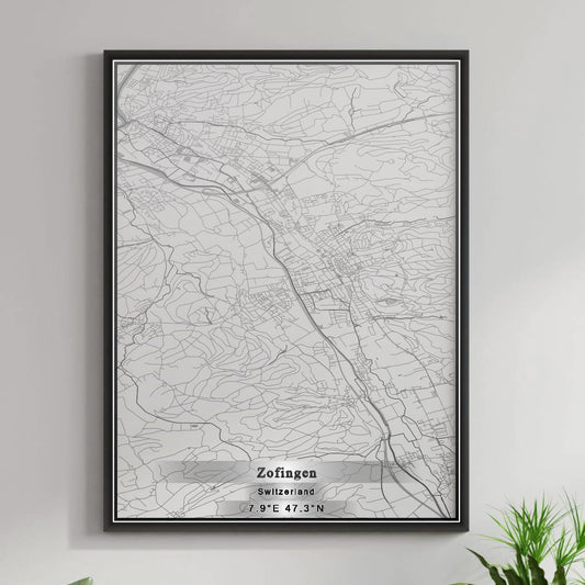 ROAD MAP OF ZOFINGEN, SWITZERLAND BY MAPBAKES