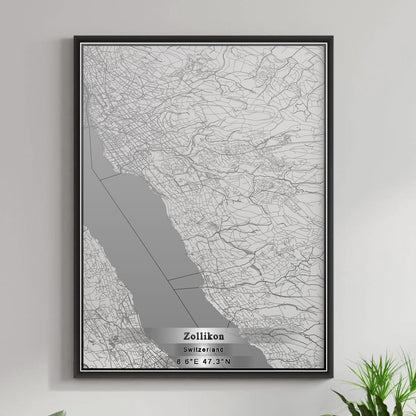 ROAD MAP OF ZOLLIKON, SWITZERLAND BY MAPBAKES