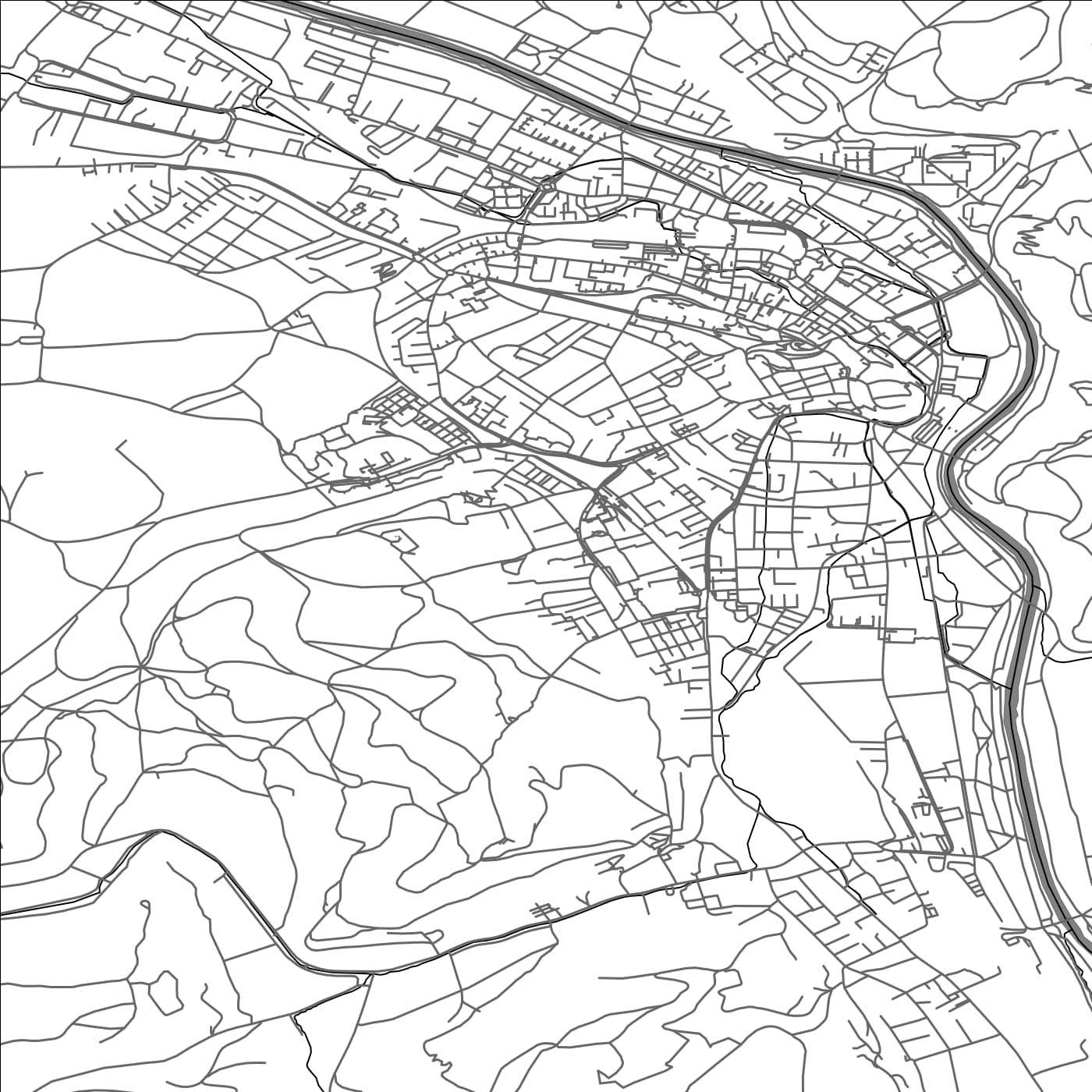 ROAD MAP OF BURGDORF, SWITZERLAND BY MAPBAKES