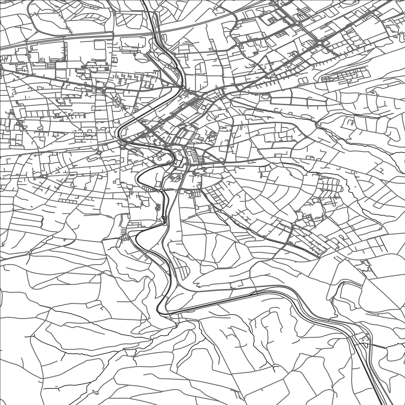 ROAD MAP OF FRAUENFELD, SWITZERLAND BY MAPBAKES