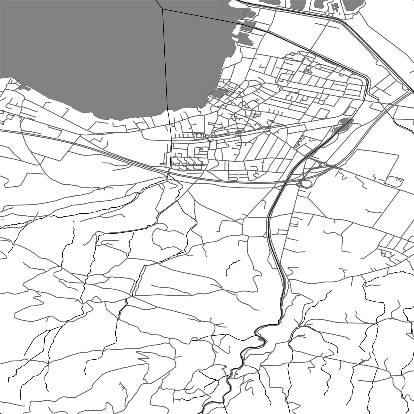 ROAD MAP OF LACHEN, SWITZERLAND BY MAPBAKES