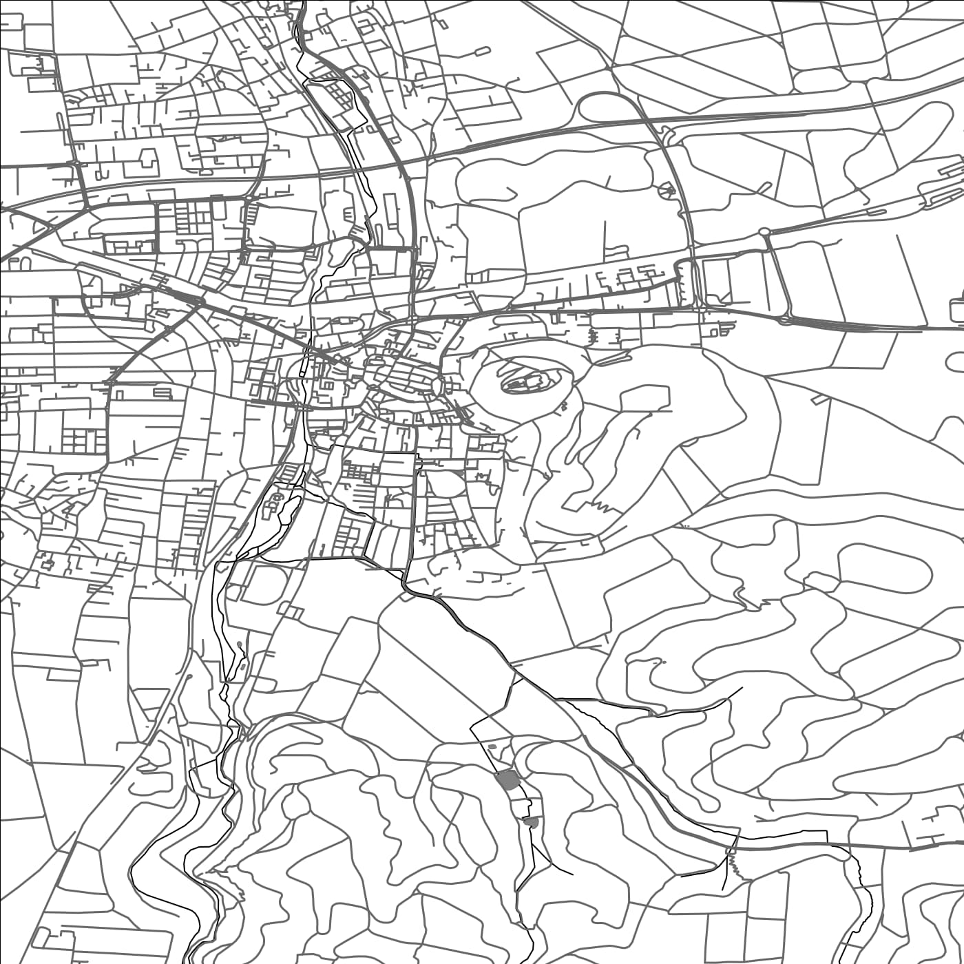 ROAD MAP OF LENZBURG, SWITZERLAND BY MAPBAKES