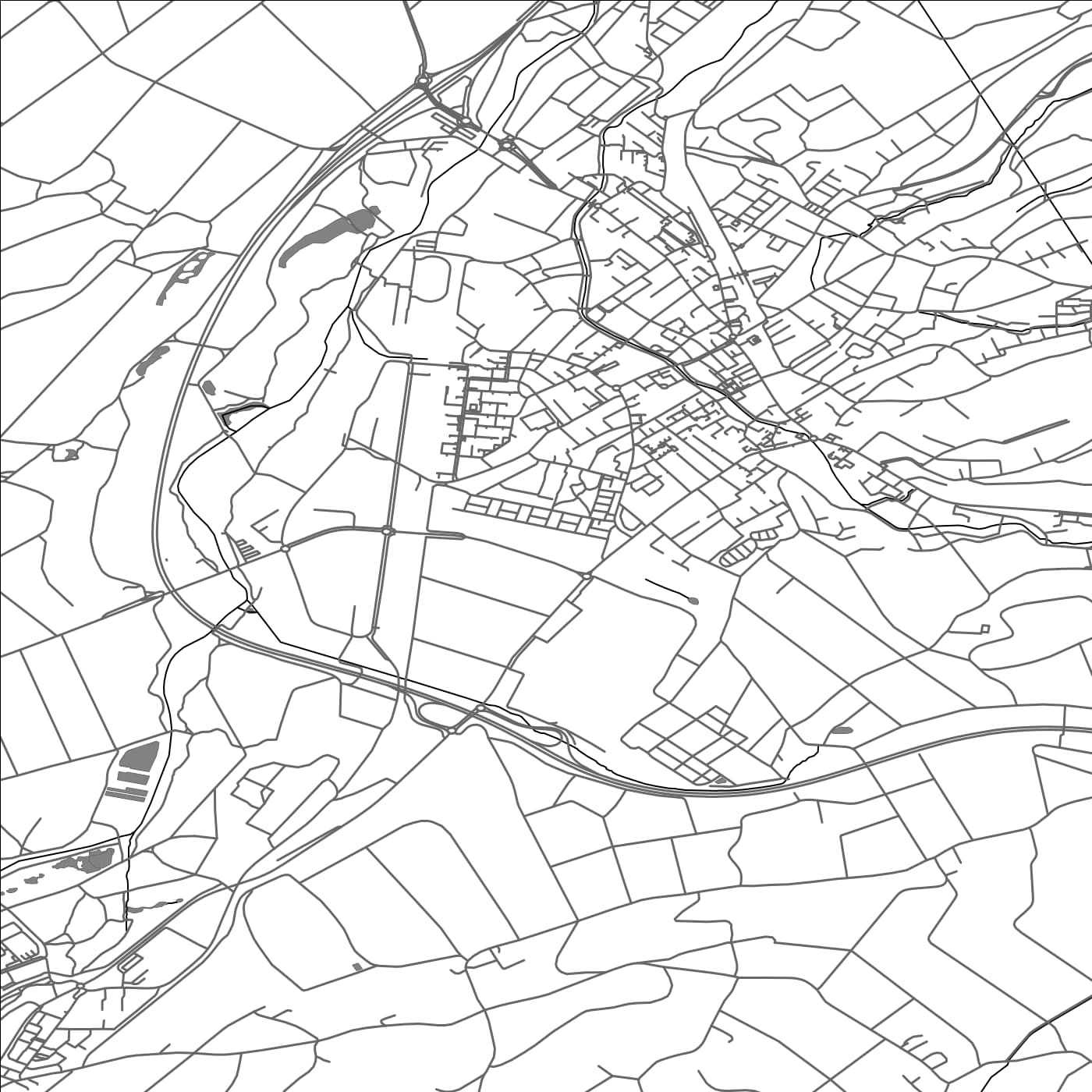 ROAD MAP OF LYSS, SWITZERLAND BY MAPBAKES