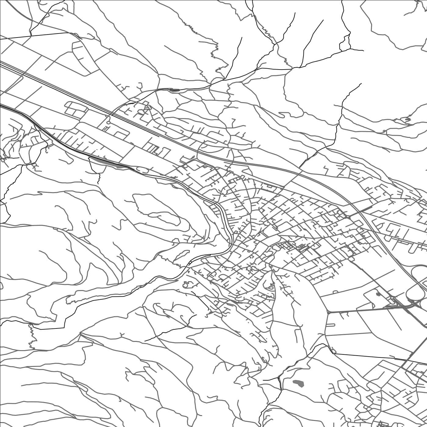 ROAD MAP OF MELS, SWITZERLAND BY MAPBAKES