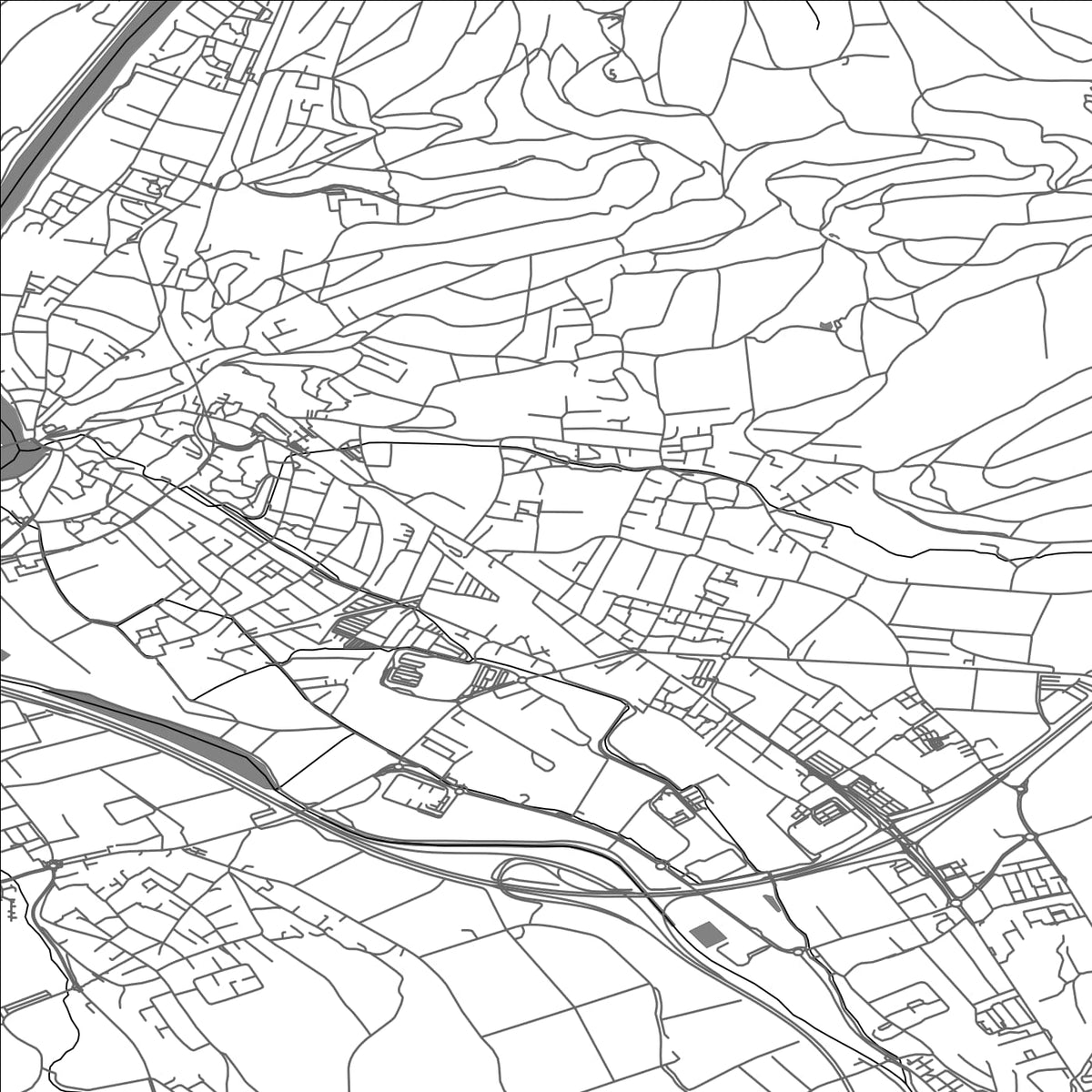 ROAD MAP OF OFTRINGEN, SWITZERLAND BY MAPBAKES