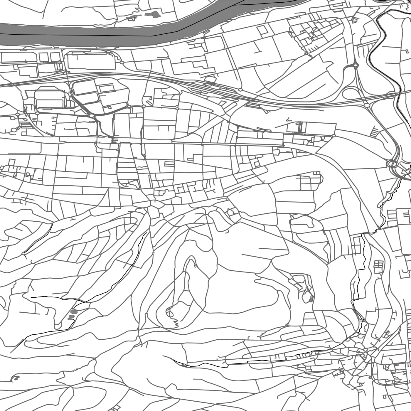 ROAD MAP OF PRATTELN, SWITZERLAND BY MAPBAKES