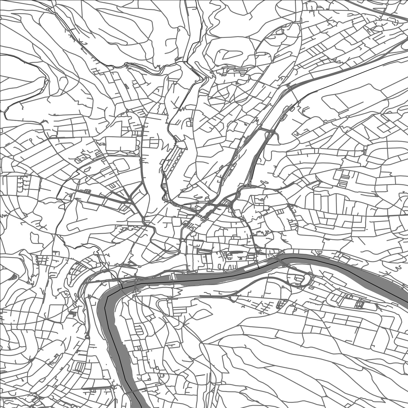 ROAD MAP OF SCHAFFHAUSEN, SWITZERLAND BY MAPBAKES