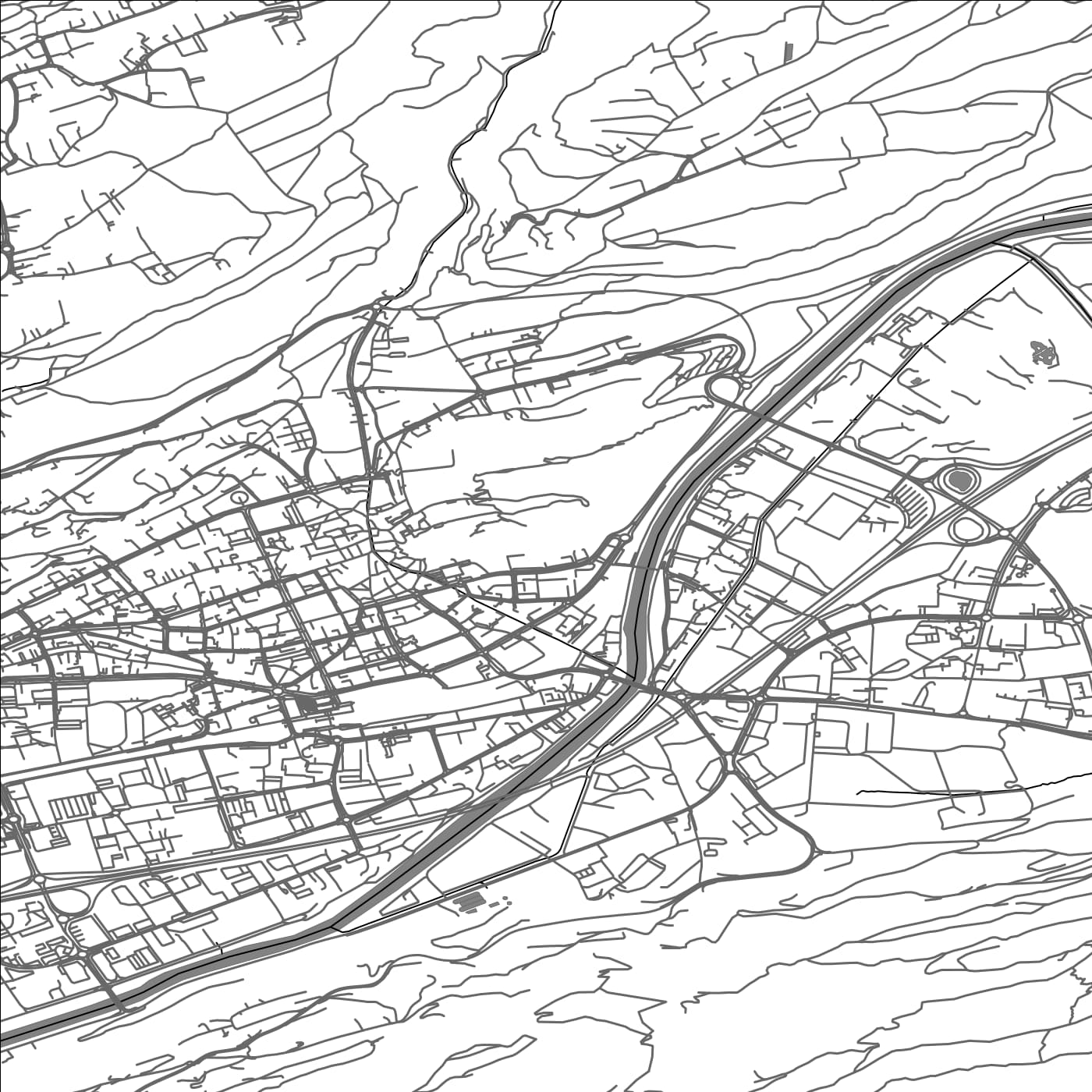 ROAD MAP OF SION, SWITZERLAND BY MAPBAKES