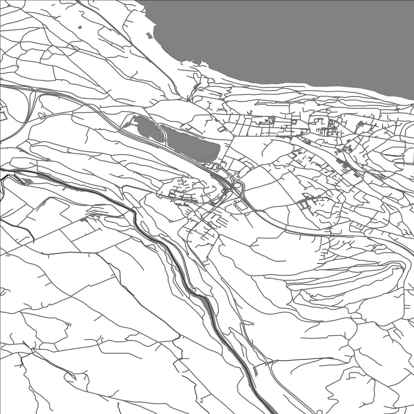 ROAD MAP OF SPIEZ, SWITZERLAND BY MAPBAKES