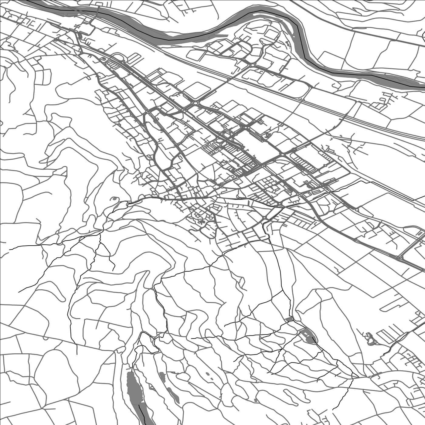 ROAD MAP OF SPREITENBACH, SWITZERLAND BY MAPBAKES