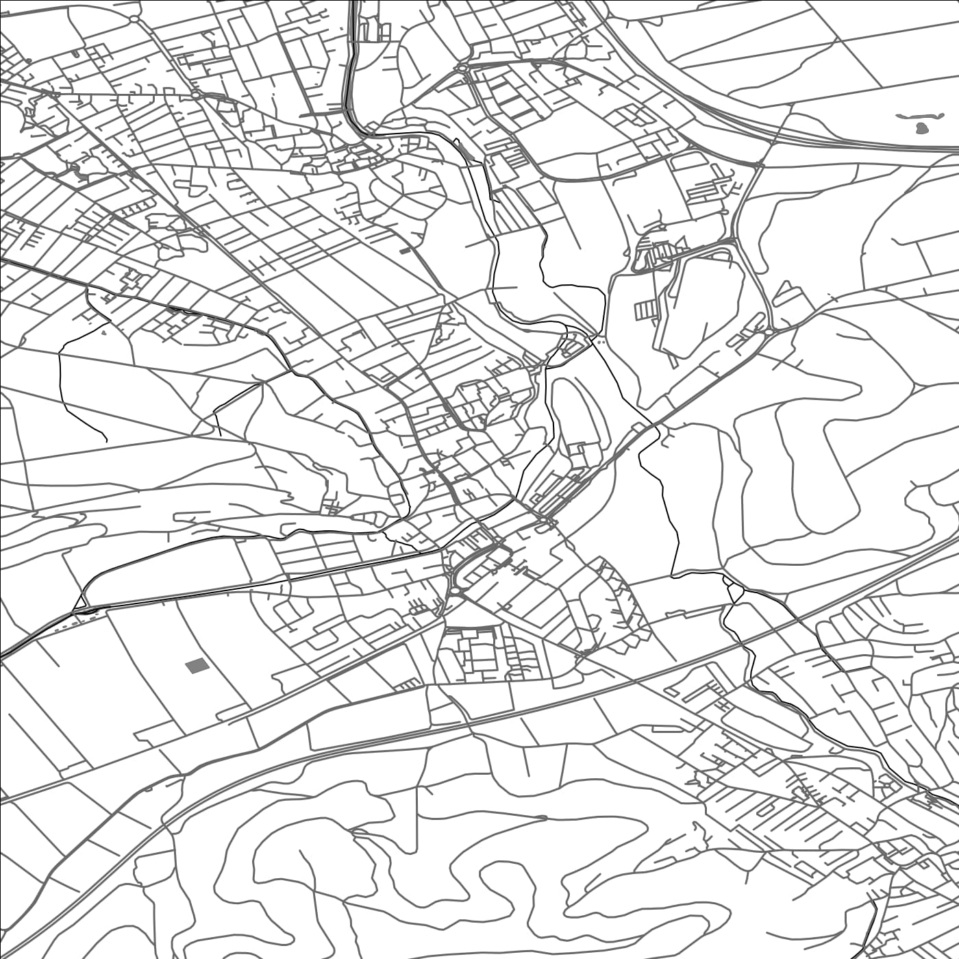 ROAD MAP OF SUHR, SWITZERLAND BY MAPBAKES