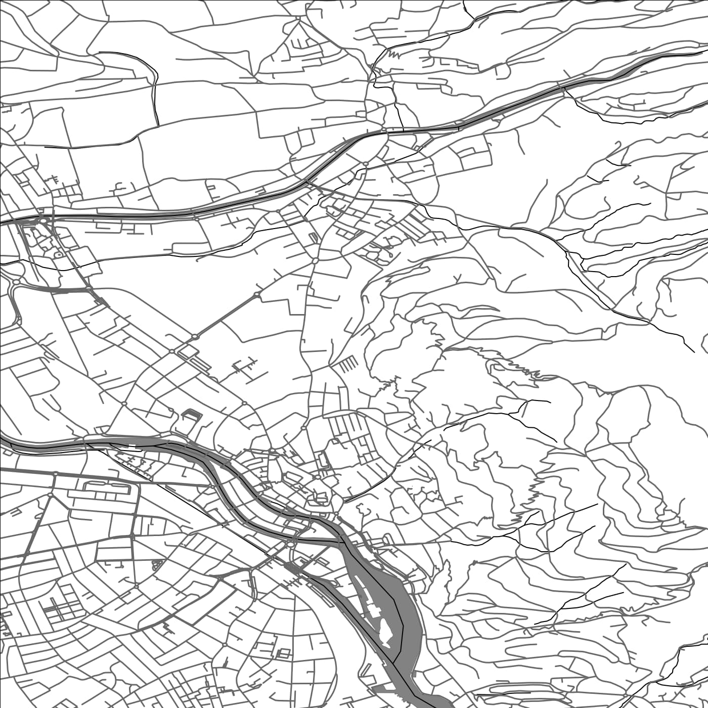 ROAD MAP OF THUN, SWITZERLAND BY MAPBAKES