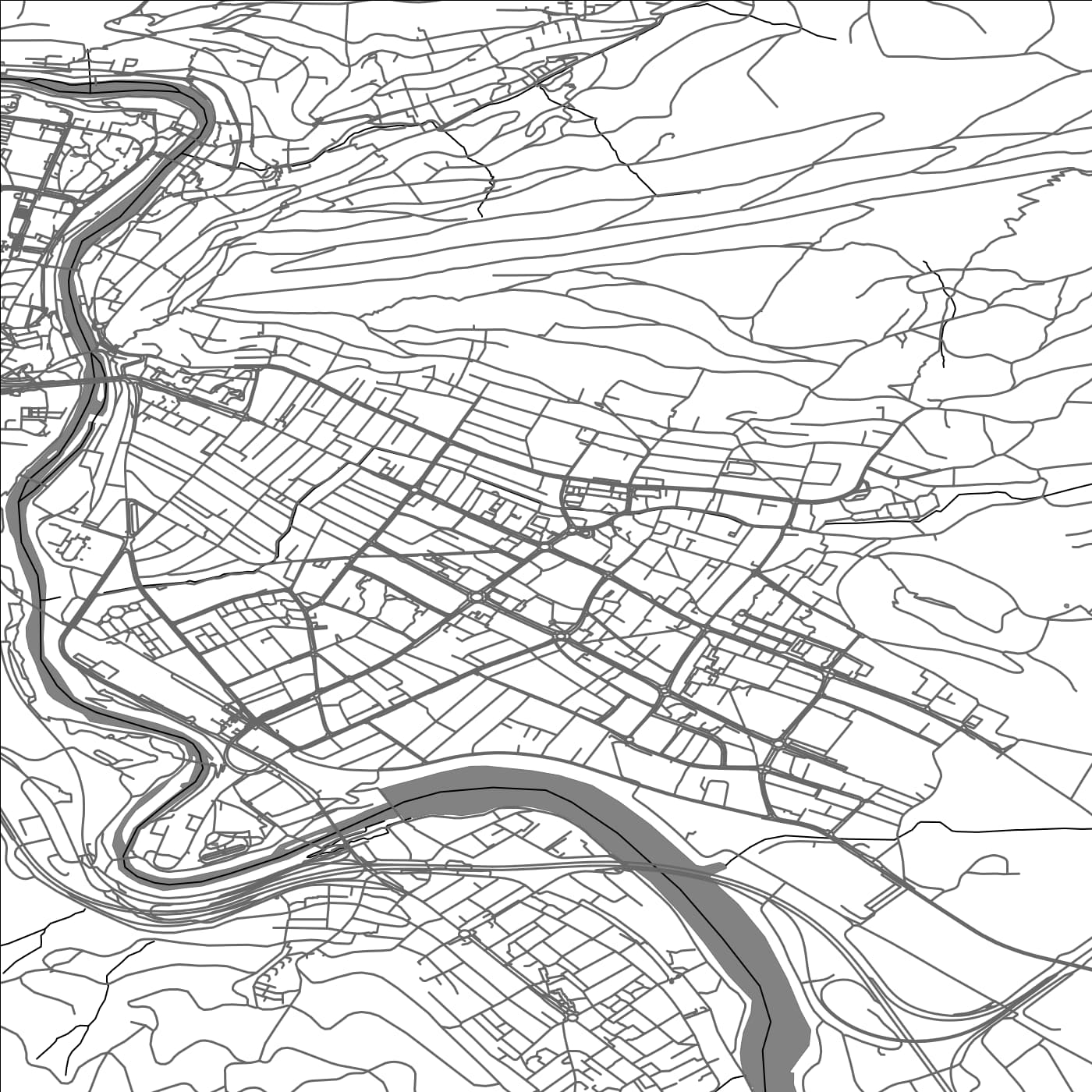 ROAD MAP OF WETTINGEN, SWITZERLAND BY MAPBAKES