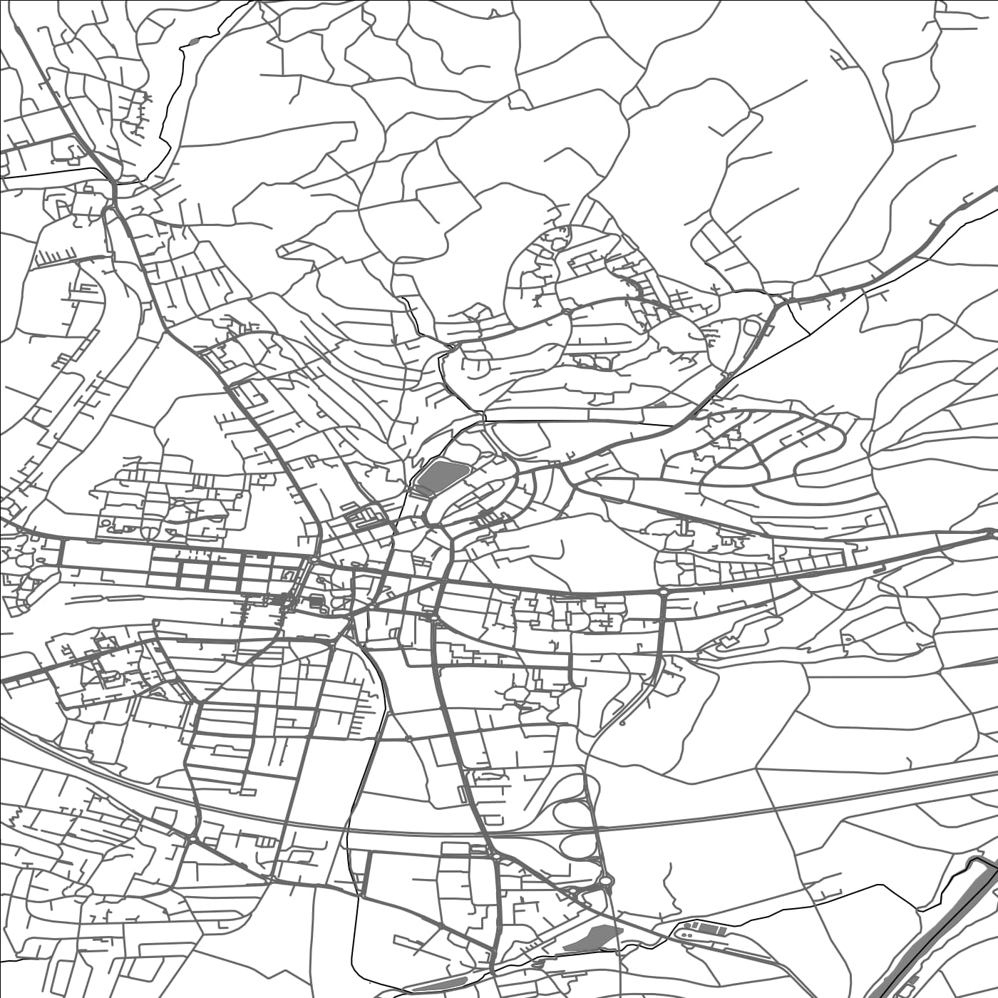 ROAD MAP OF WIL, SWITZERLAND BY MAPBAKES