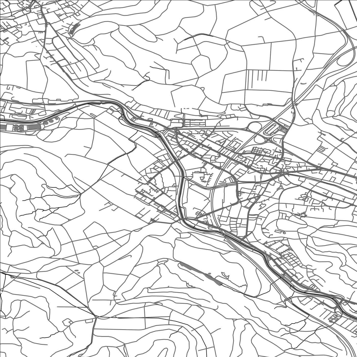 ROAD MAP OF WULFLINGEN, SWITZERLAND BY MAPBAKES