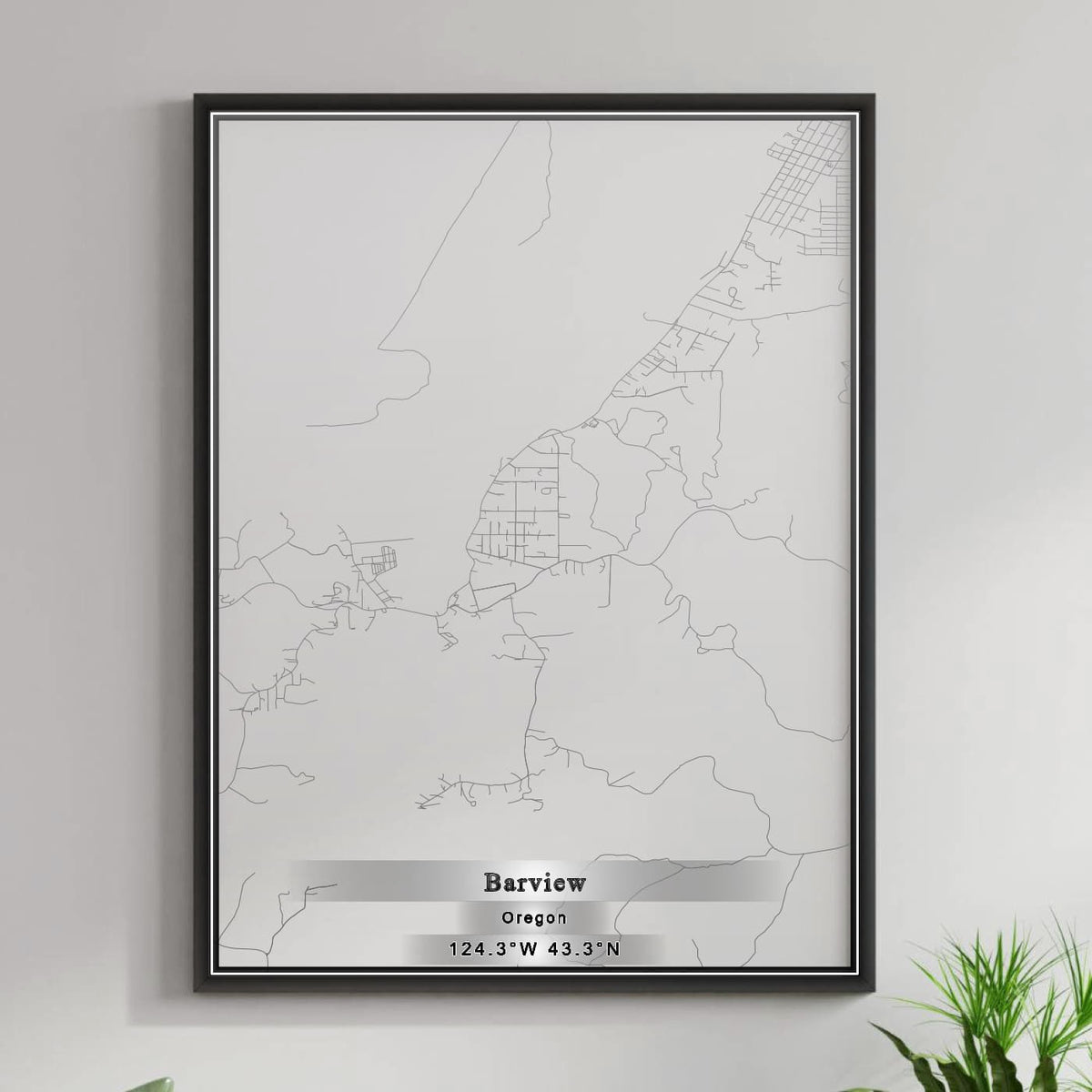 ROAD MAP OF BARVIEW, OREGON BY MAPBAKES