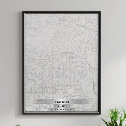 ROAD MAP OF BEAVERTON, OREGON BY MAPBAKES