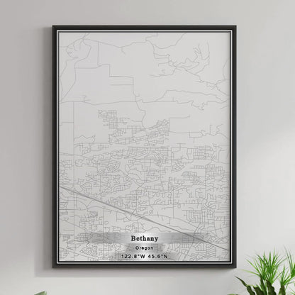 ROAD MAP OF BETHANY, OREGON BY MAPBAKES